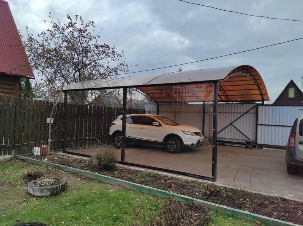Прозрачные шторы ПВХ для навеса под автомобиль в Белоозерском